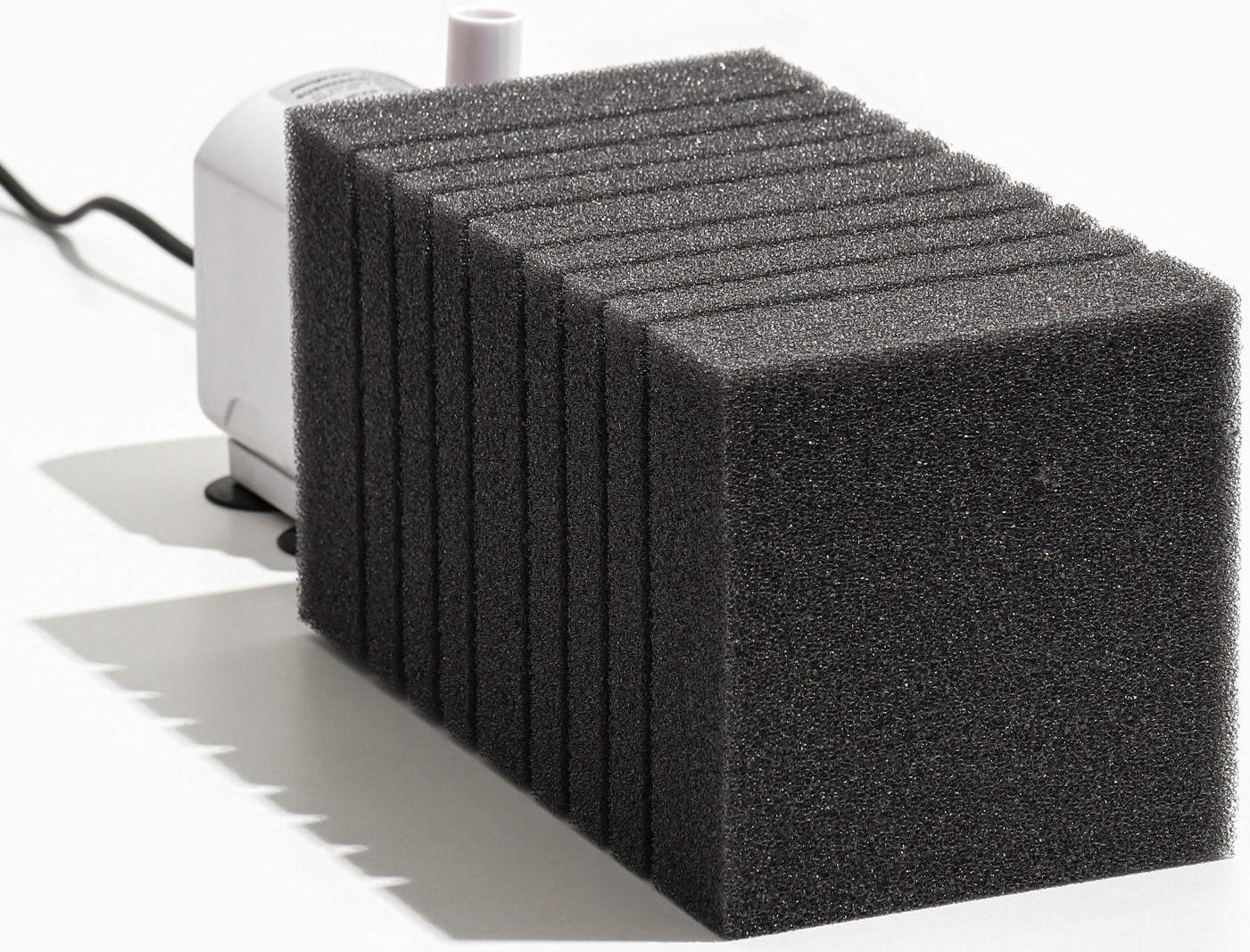 Губка прямоугольная для фильтра турбо № 14, 11 х 11 х 20 см, серая