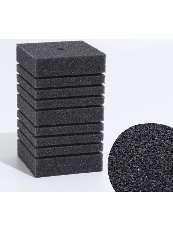 Губка прямоугольная для фильтра турбо № 14, 11 х 11 х 20 см, серая