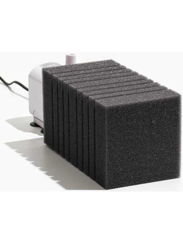 Губка прямоугольная для фильтра турбо № 14, 11 х 11 х 20 см, серая