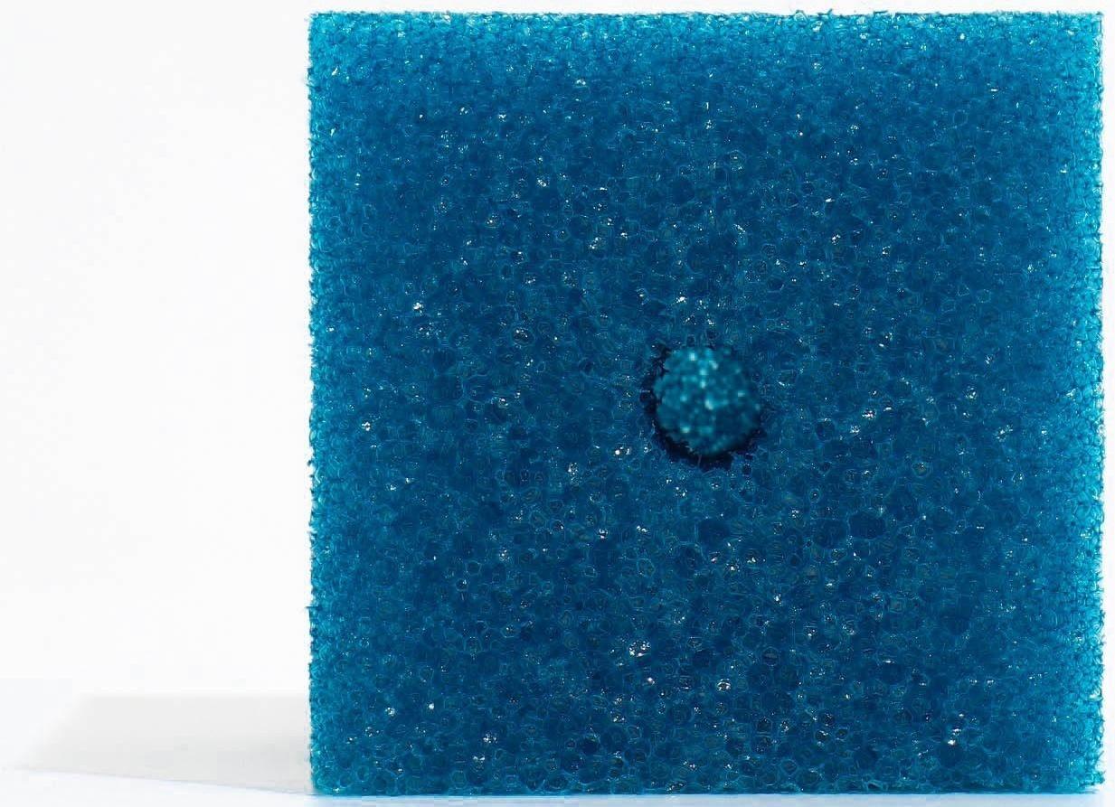 Губка прямоугольная для фильтра № 7, крупнопористая, 8 х 8 х 10 см, синяя