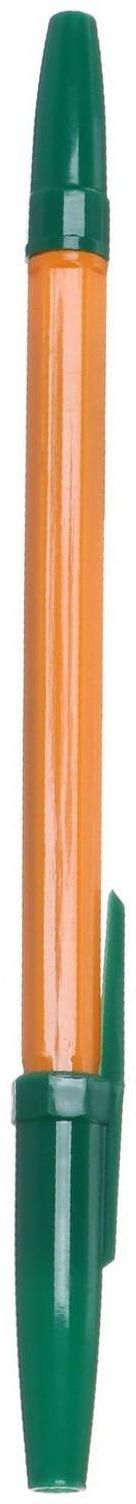 Ручка шариковая 0,7 мм, стержень зелёный, корпус оранжевый с зелёным колпачком