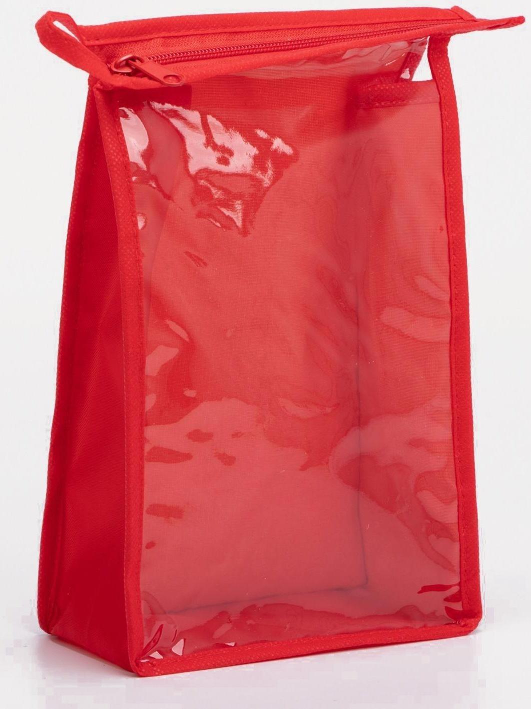 Косметичка на молнии, цвет красный