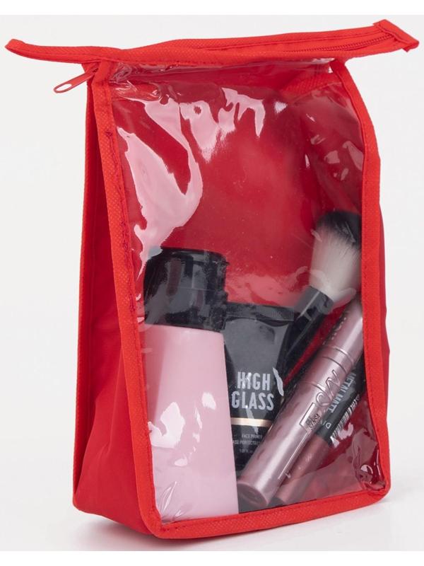 Косметичка на молнии, цвет красный