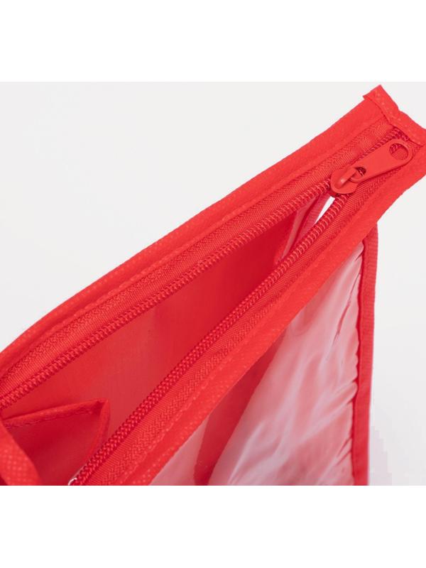 Косметичка на молнии, цвет красный