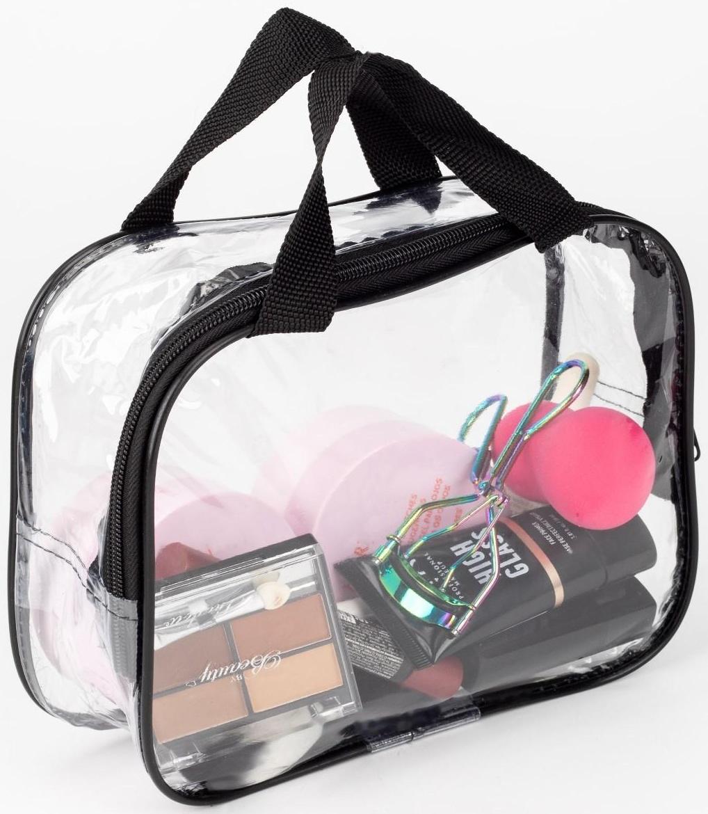 Косметичка на молнии, цвет прозрачный/чёрный
