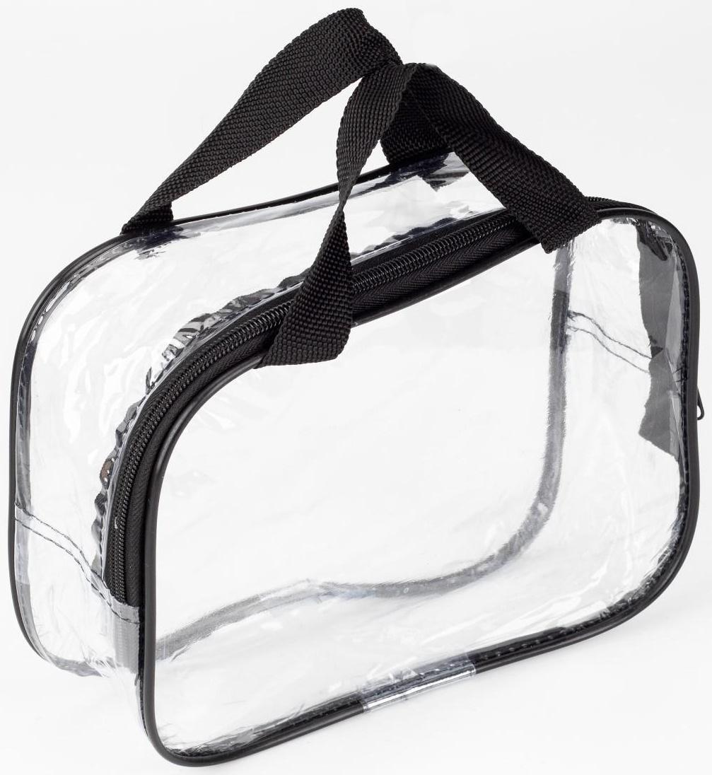 Косметичка на молнии, цвет прозрачный/чёрный