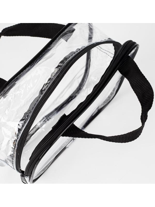 Косметичка на молнии, цвет прозрачный/чёрный