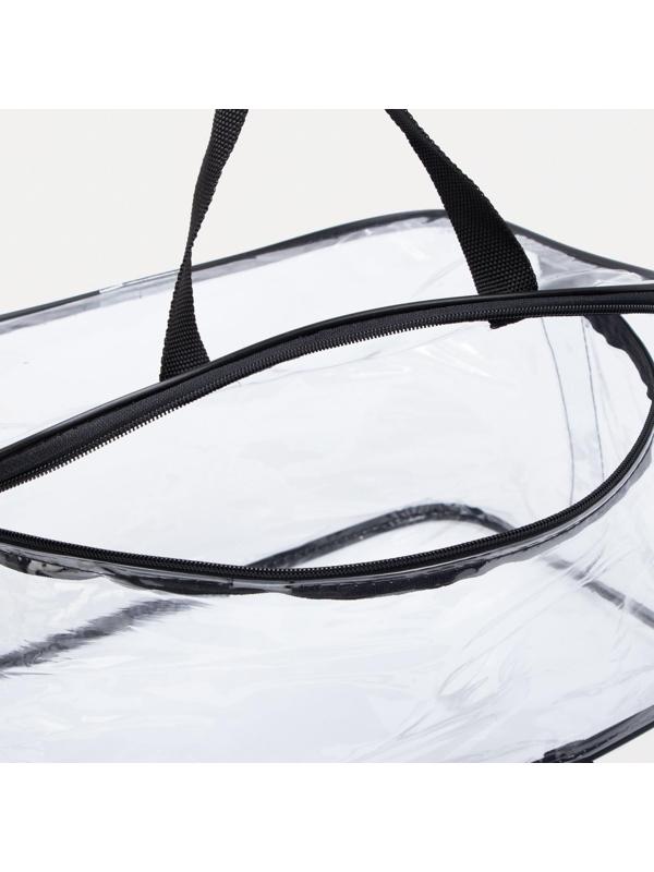 Косметичка на молнии, цвет прозрачный/чёрный