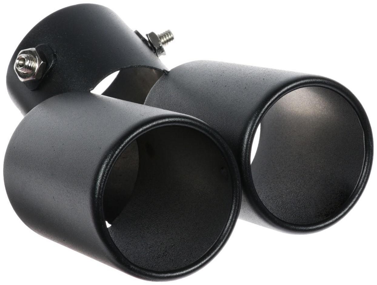 Насадка на глушитель двойная 15×12.5 см, посадочный 61 мм, черный мат