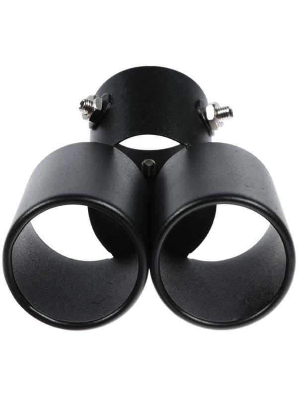 Насадка на глушитель двойная 15×12.5 см, посадочный 61 мм, черный мат