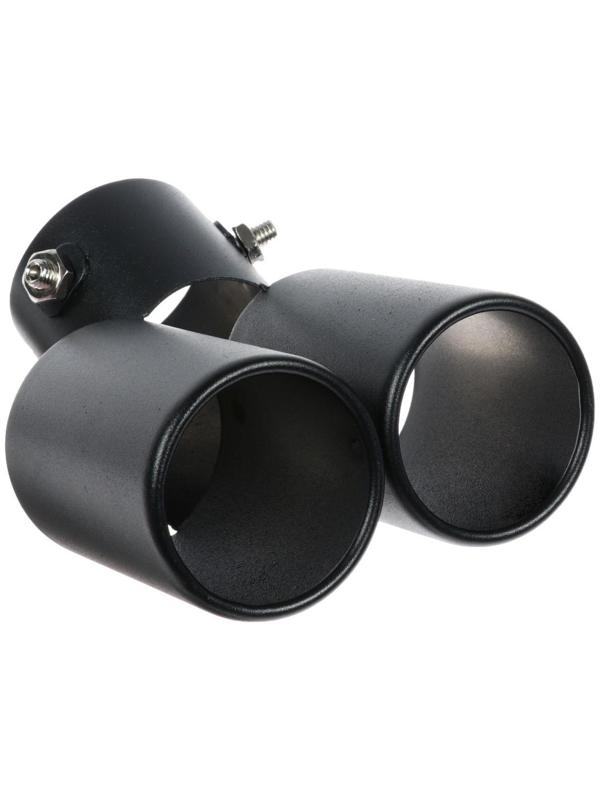 Насадка на глушитель двойная 15×12.5 см, посадочный 61 мм, черный мат