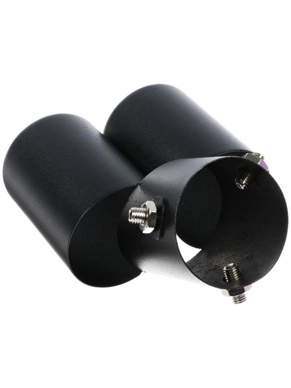 Насадка на глушитель двойная 15×12.5 см, посадочный 61 мм, черный мат