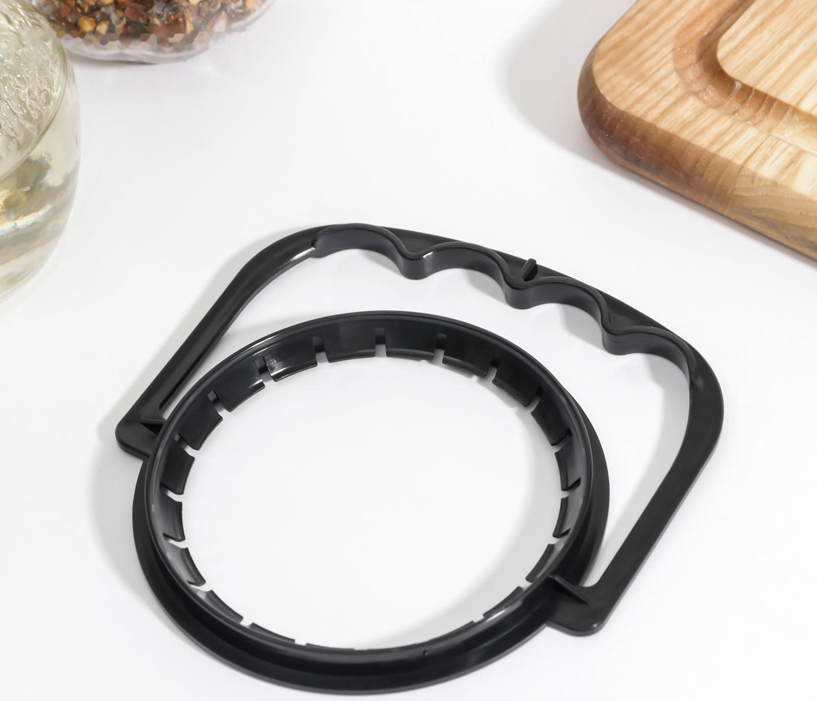 Ручка для стеклянных банок, d = 82 мм, цвет черный