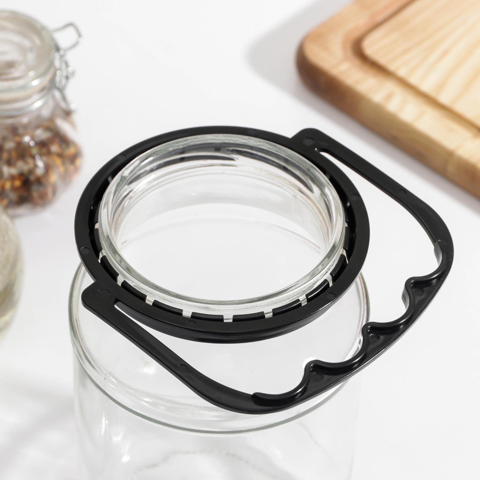 Ручка для стеклянных банок, d = 82 мм, цвет черный