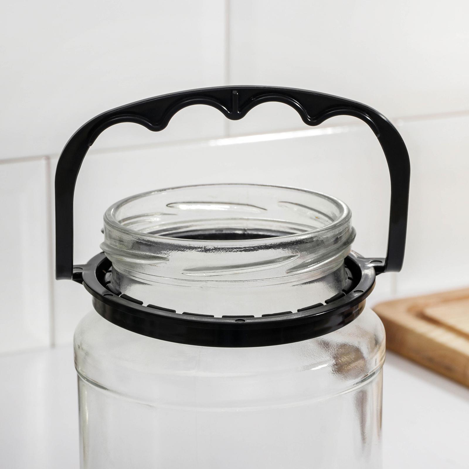 Ручка для стеклянных банок, d = 82 мм, цвет черный