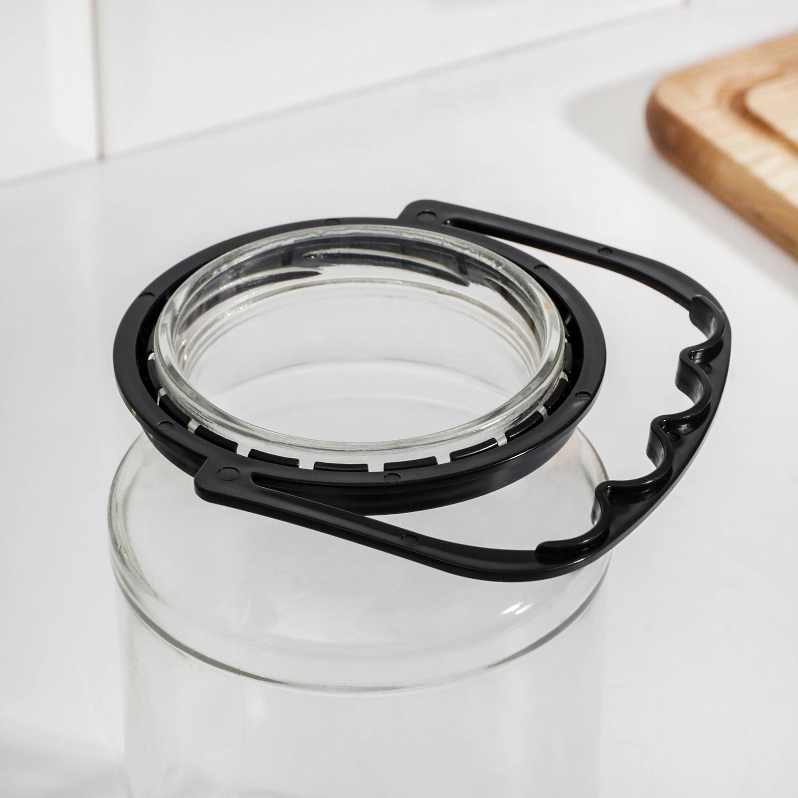 Ручка для стеклянных банок, d = 82 мм, цвет черный