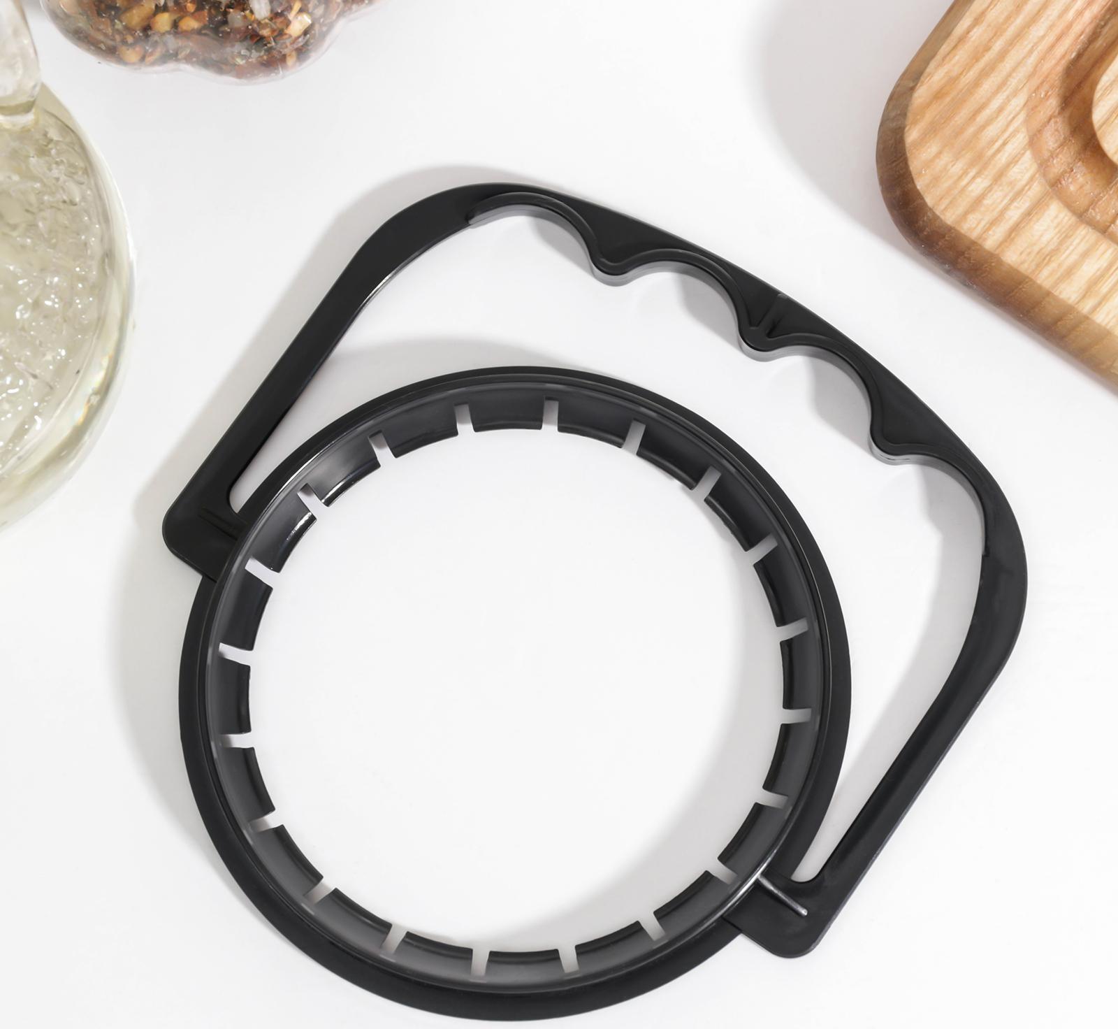 Ручка для стеклянных банок, d = 82 мм, цвет черный