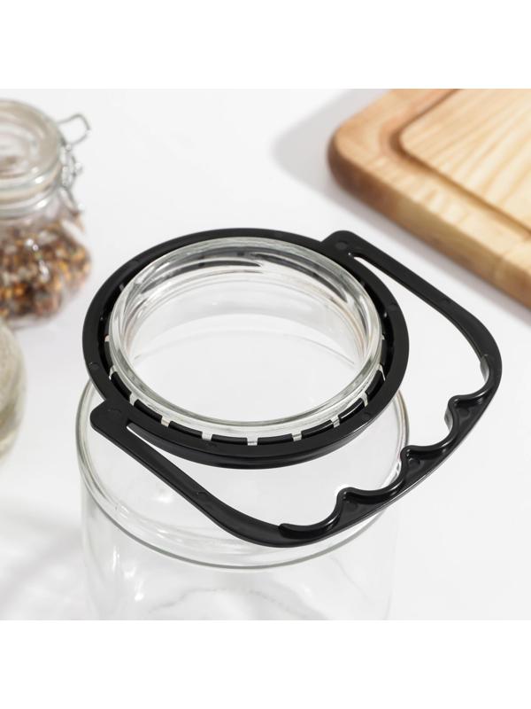 Ручка для стеклянных банок, d = 82 мм, цвет черный