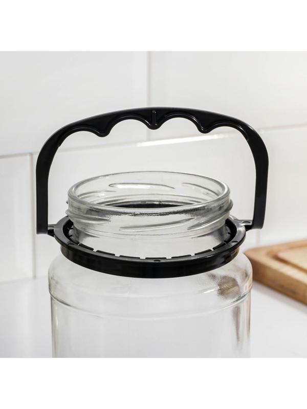 Ручка для стеклянных банок, d = 82 мм, цвет черный