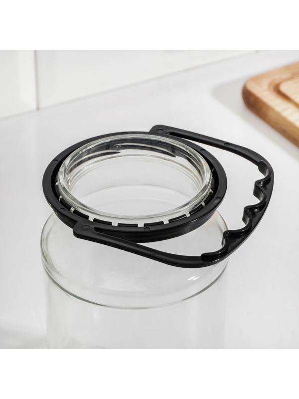 Ручка для стеклянных банок, d = 82 мм, цвет черный