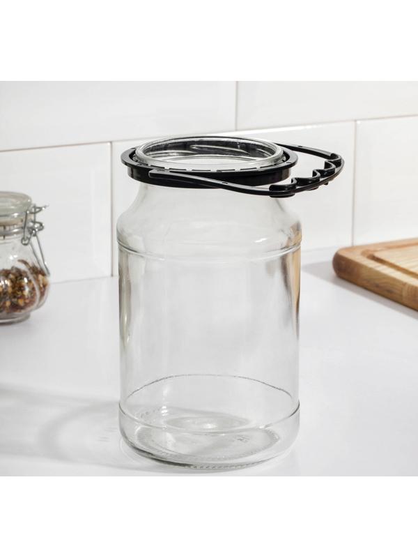 Ручка для стеклянных банок, d = 82 мм, цвет черный