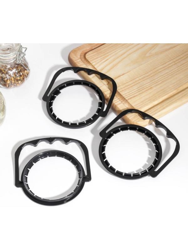 Ручка для стеклянных банок, d = 82 мм, цвет черный