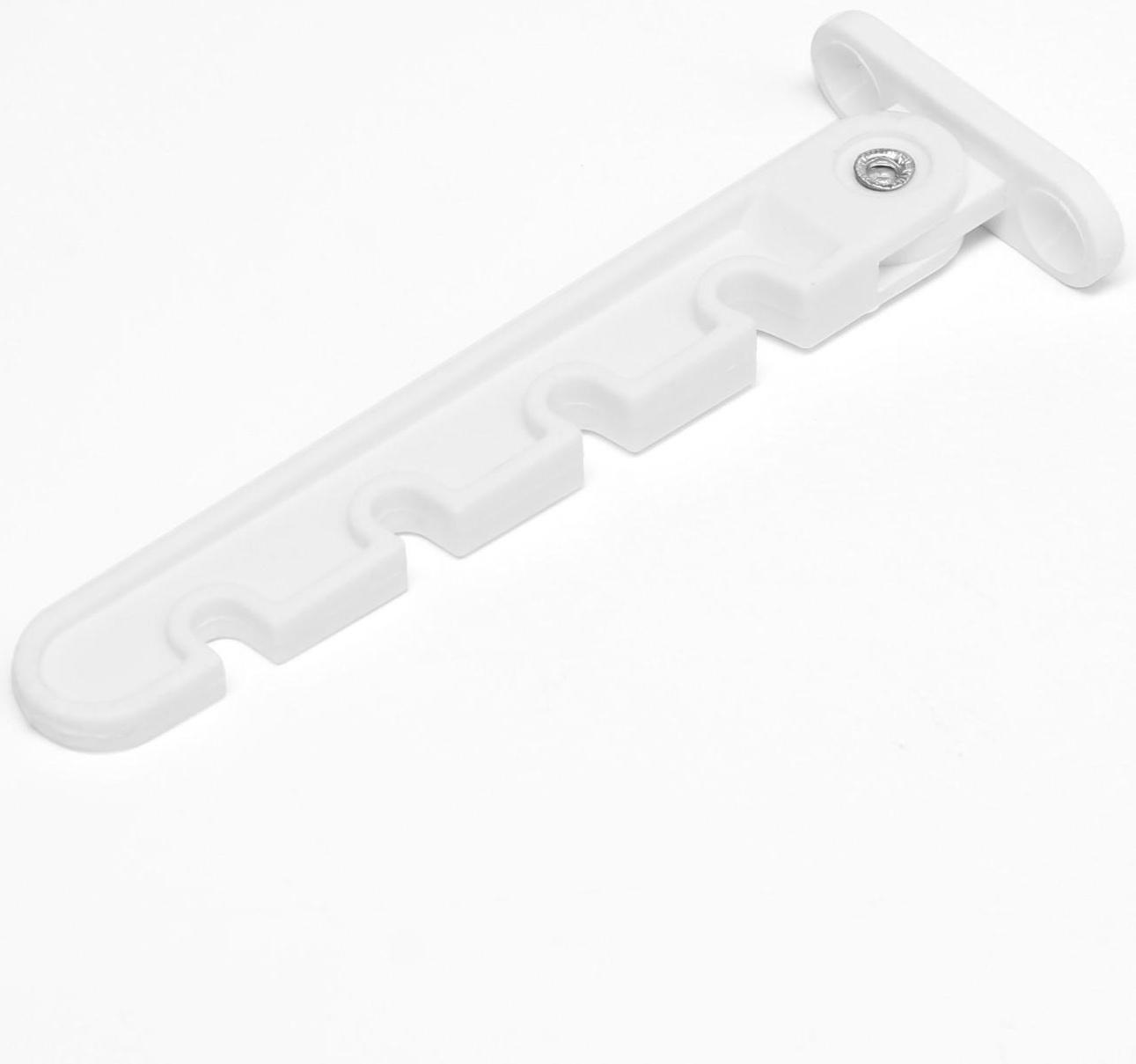 Ограничитель открывания окна ТУНДРА, 4-х позиционный, ПВХ, гребенка, белый