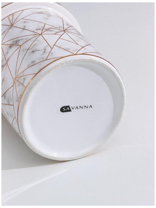 Набор для ванной комнаты Доляна «Геометрика», 3 предмета (мыльница, дозатор для мыла 290 мл, стакан), цвет белый