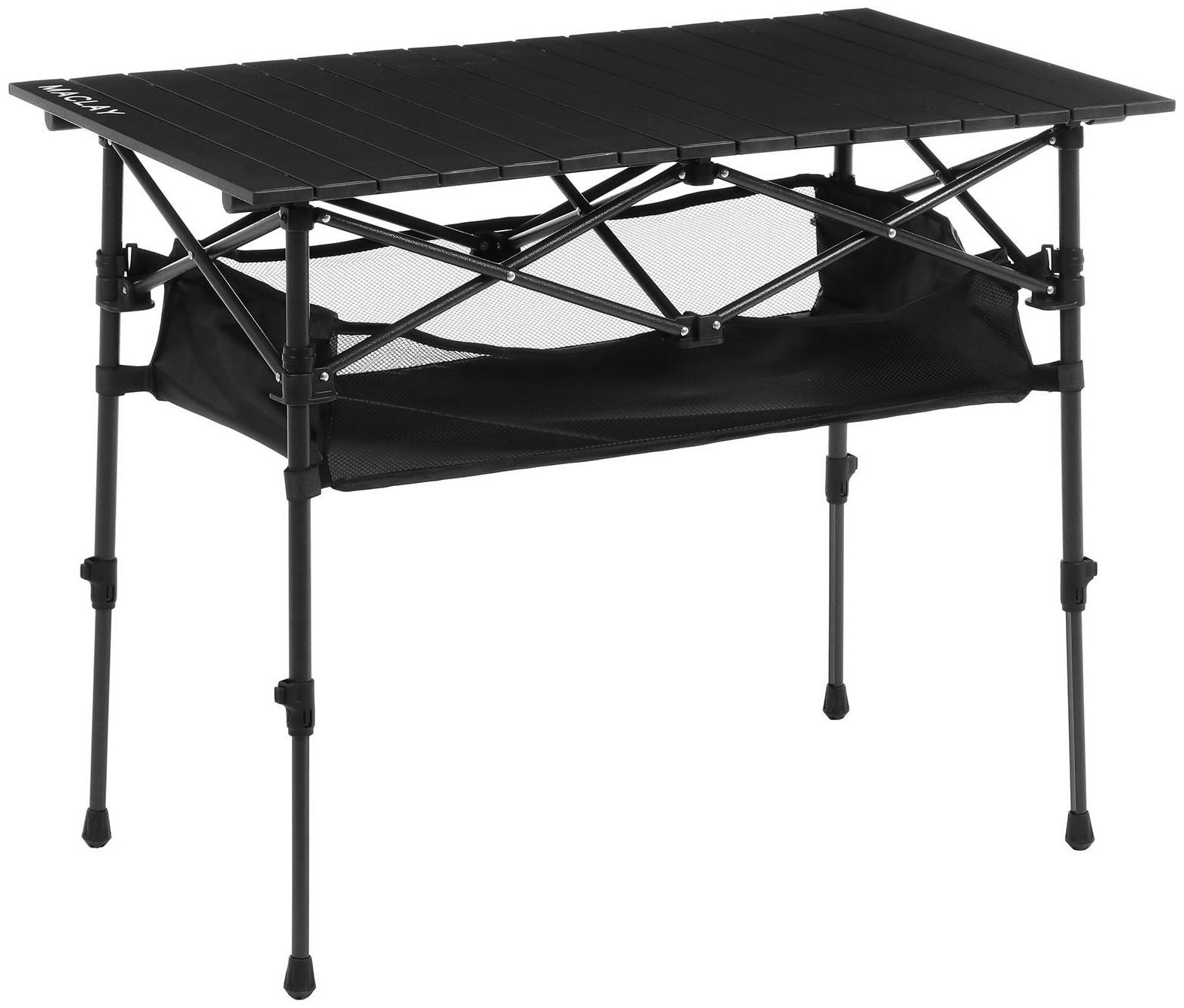 Стол туристический, р. 95 х 55 х 50 - 74 см, с органайзером, цвет чёрный