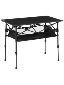 Стол туристический, р. 95 х 55 х 50 - 74 см, с органайзером, цвет чёрный