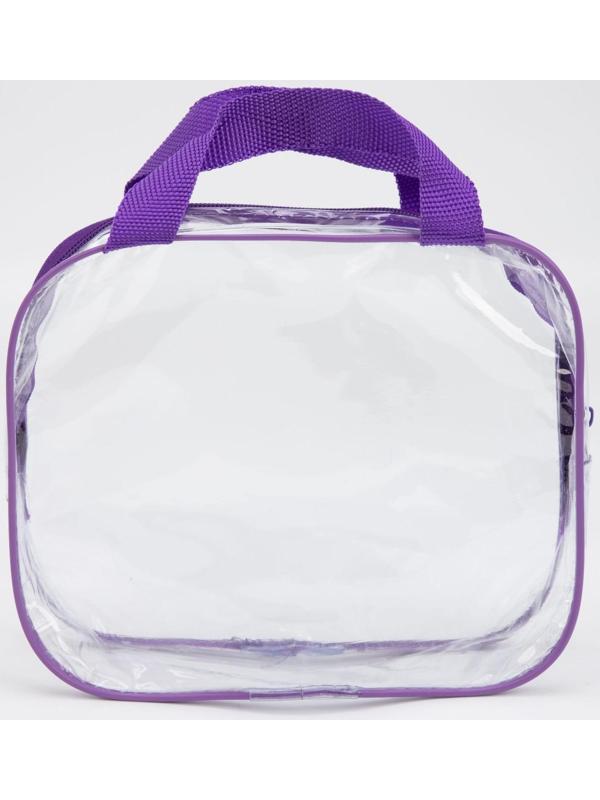 Косметичка на молнии, цвет прозрачный/фиолетовый