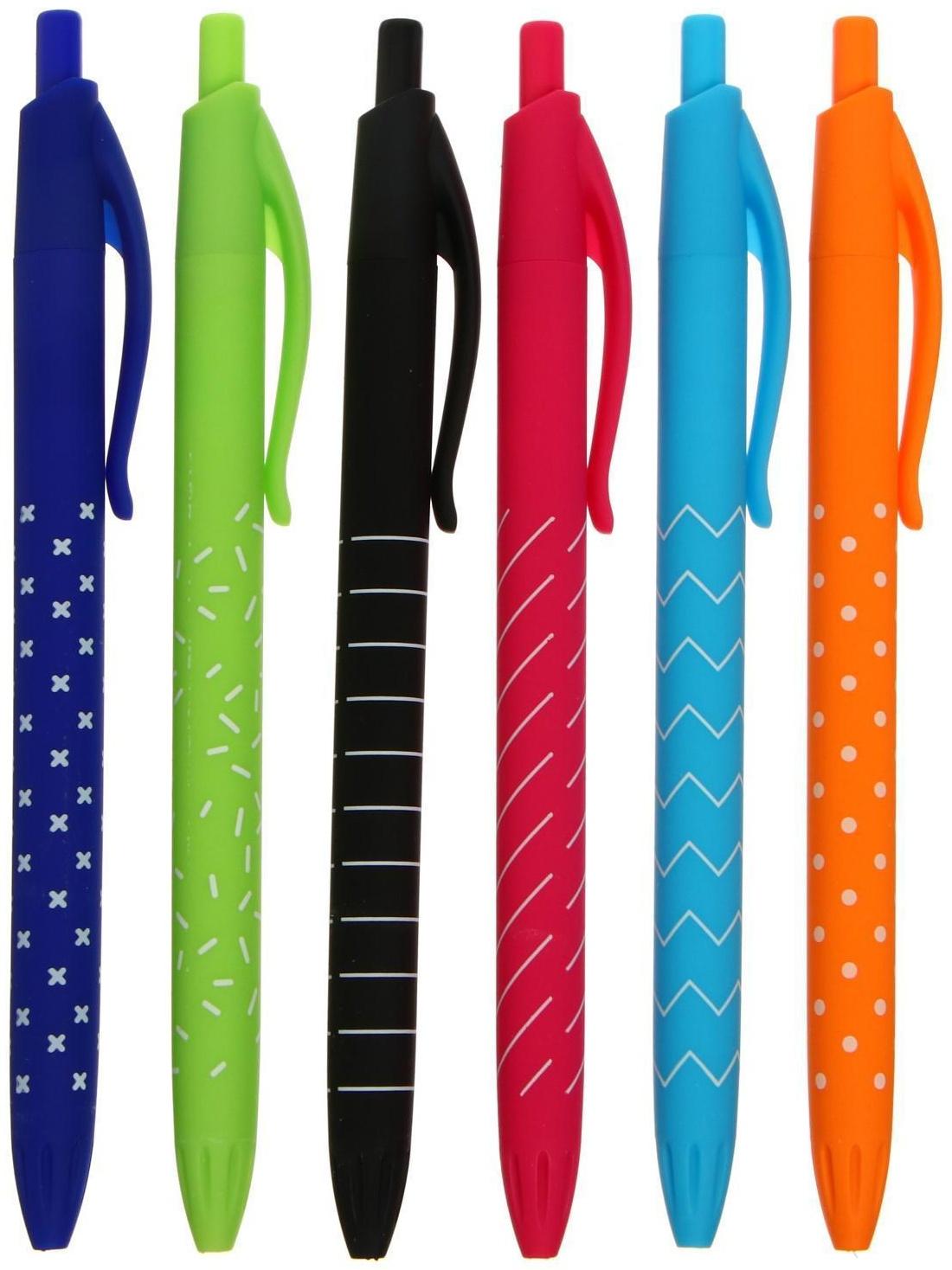 Ручка шариковая автоматическая Vinson 0.7 мм, стержень синий, масляный, корпус МИКС (штрихкод на штуке)