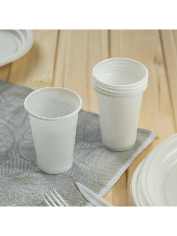 Стакан одноразовый «Премиум», 200 мл, цвет белый