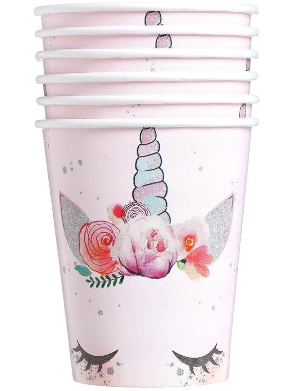 Набор бумажной посуды «Единорог Мордочка», 6 тарелок, 6 стаканов