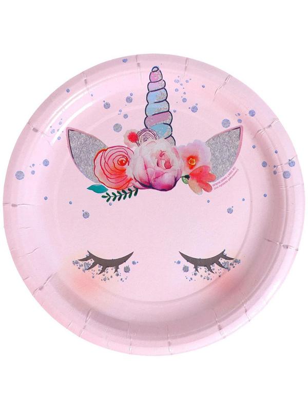 Набор бумажной посуды «Единорог Мордочка», 6 тарелок, 6 стаканов