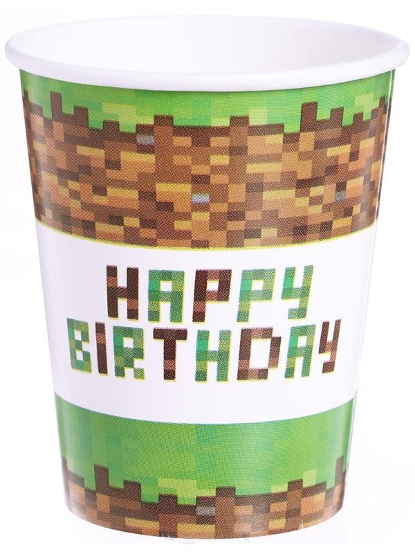 Набор бумажной посуды Happy birthday!, 6 тарелок, 6 стаканов