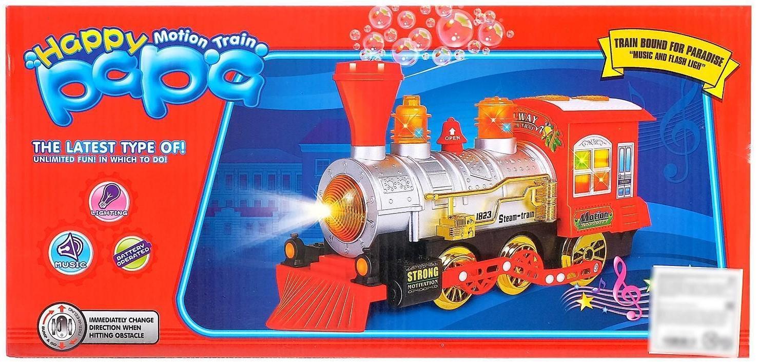 Паровоз «Классический» с мыльными пузырями, работает от батареек, свет и звук