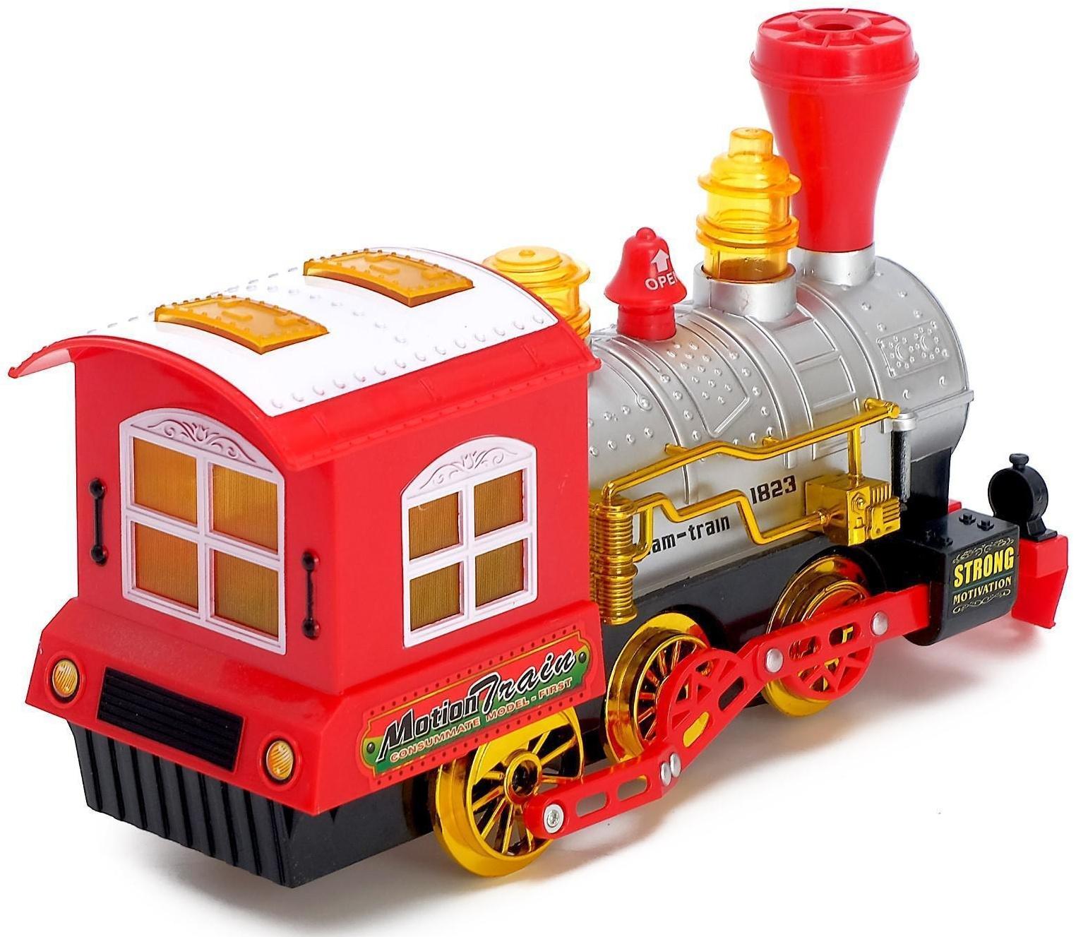 Паровоз «Классический» с мыльными пузырями, работает от батареек, свет и звук