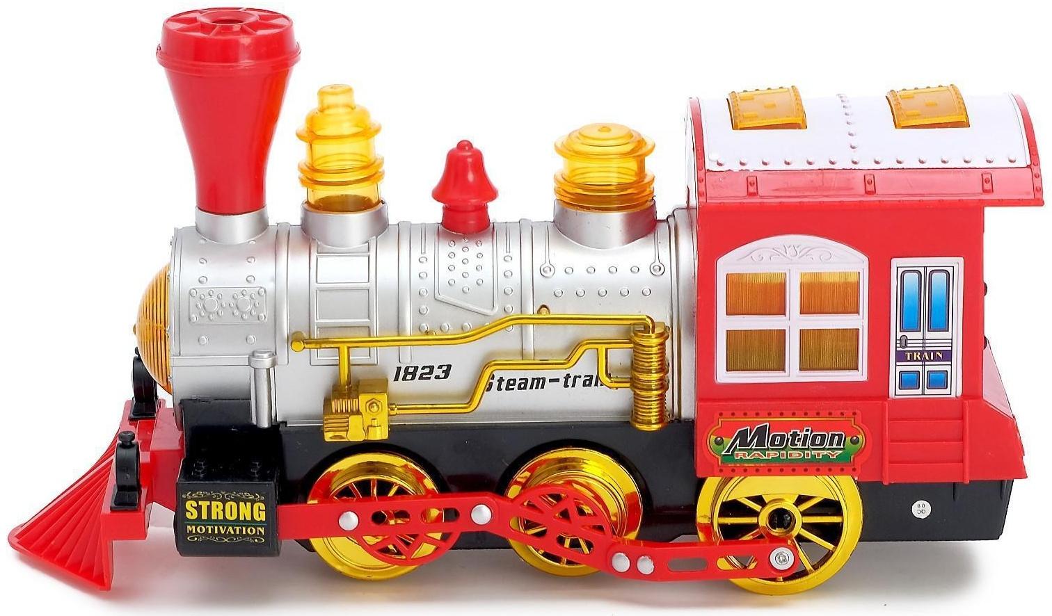 Паровоз «Классический» с мыльными пузырями, работает от батареек, свет и звук