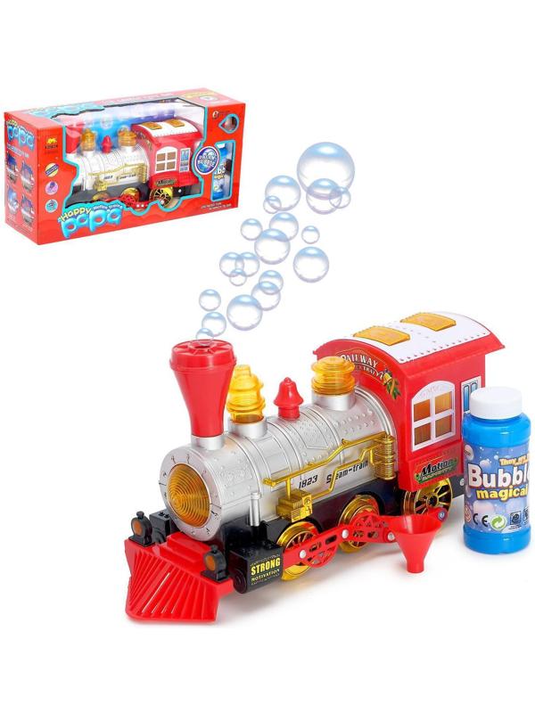 Паровоз «Классический» с мыльными пузырями, работает от батареек, свет и звук