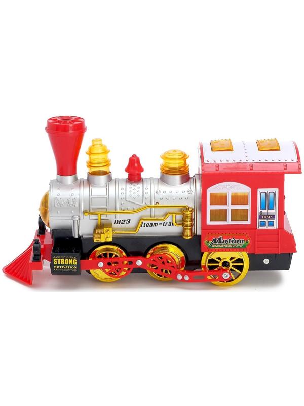 Паровоз «Классический» с мыльными пузырями, работает от батареек, свет и звук