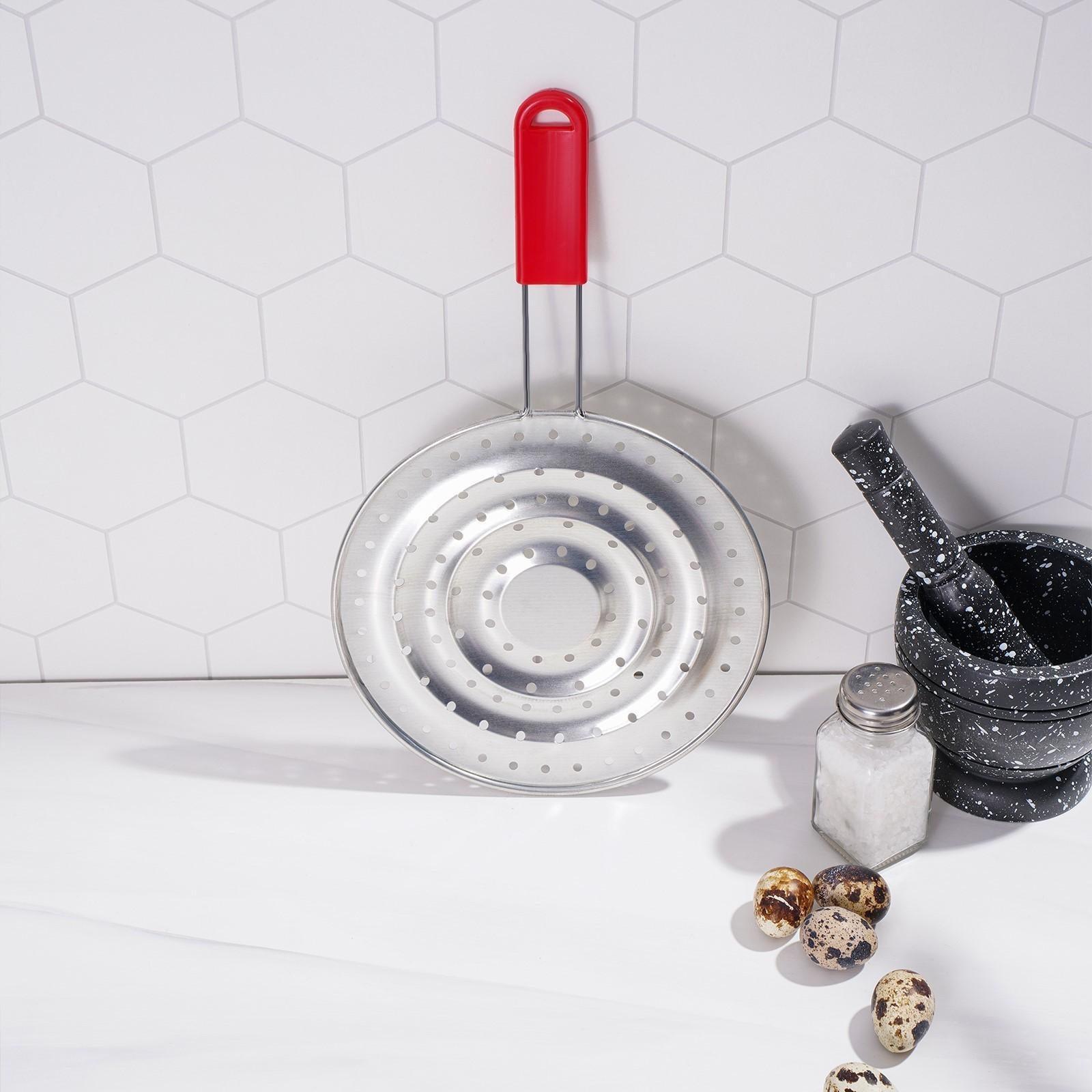 Рассекатель огня Доляна «Стандарт», d=19,5 см, нескладная ручка, цвет красный