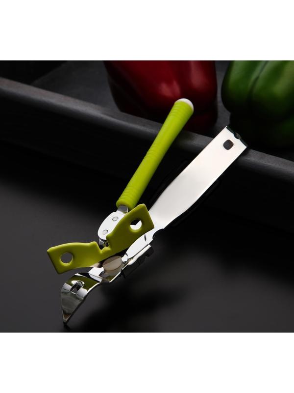 Нож консервный Доляна «Оригинал», 16 см, цвет зелёный