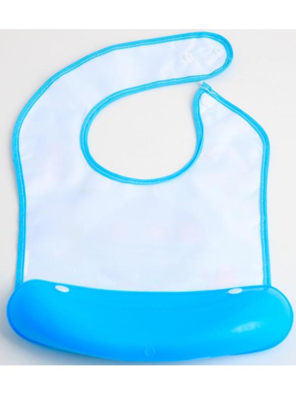 Нагрудник для кормления «Батискаф» непромокаемый на кнопке, с супер-карманом