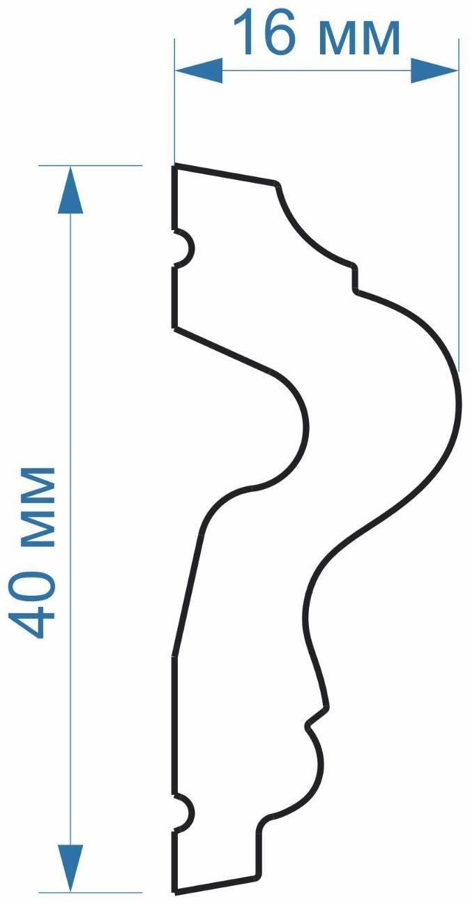 Молдинг белый 40х16х2000мм