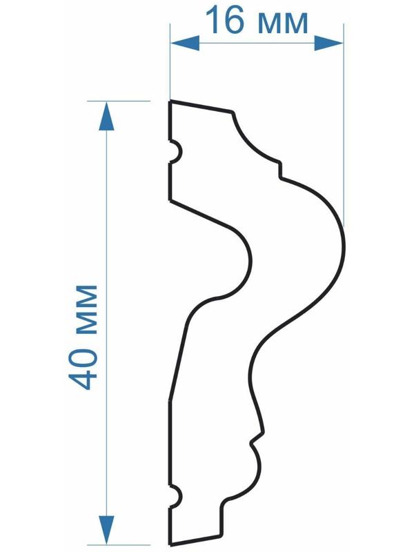 Молдинг белый 40х16х2000мм