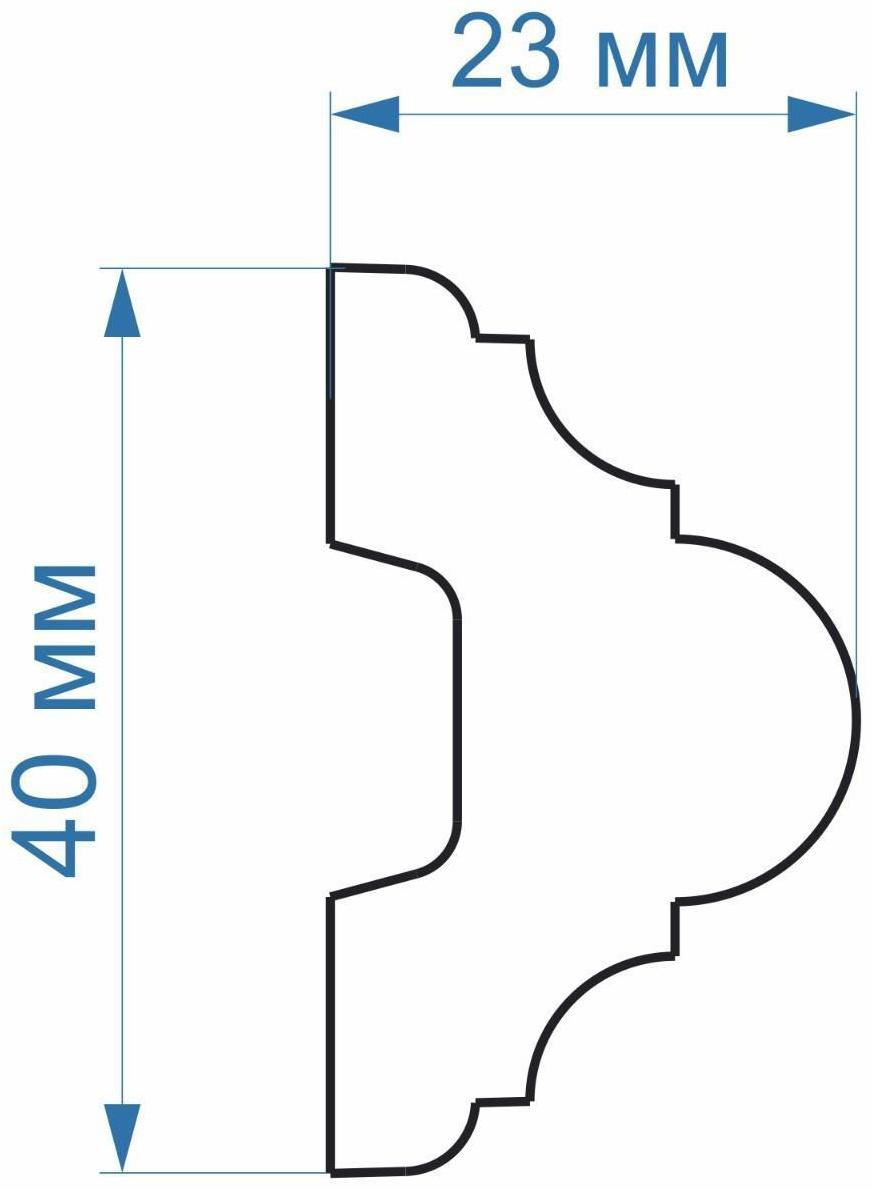 Молдинг белый 40х23х2000мм