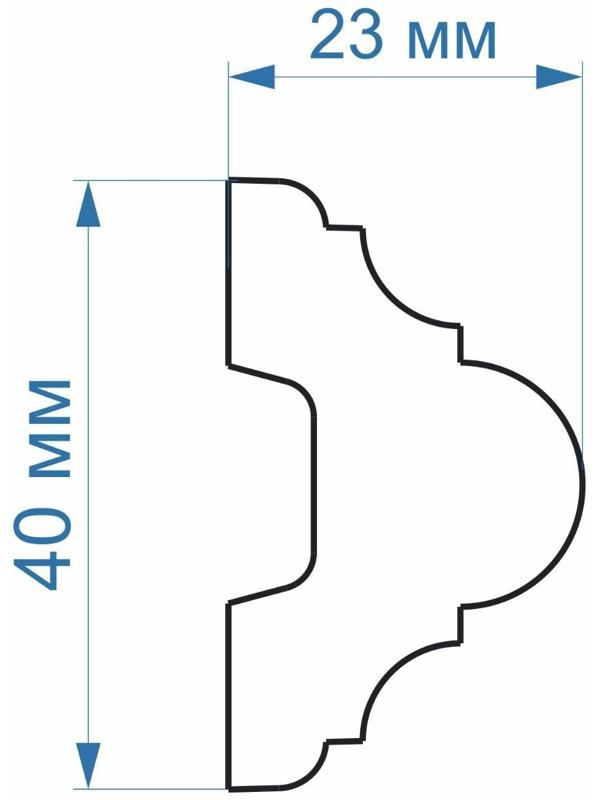 Молдинг белый 40х23х2000мм