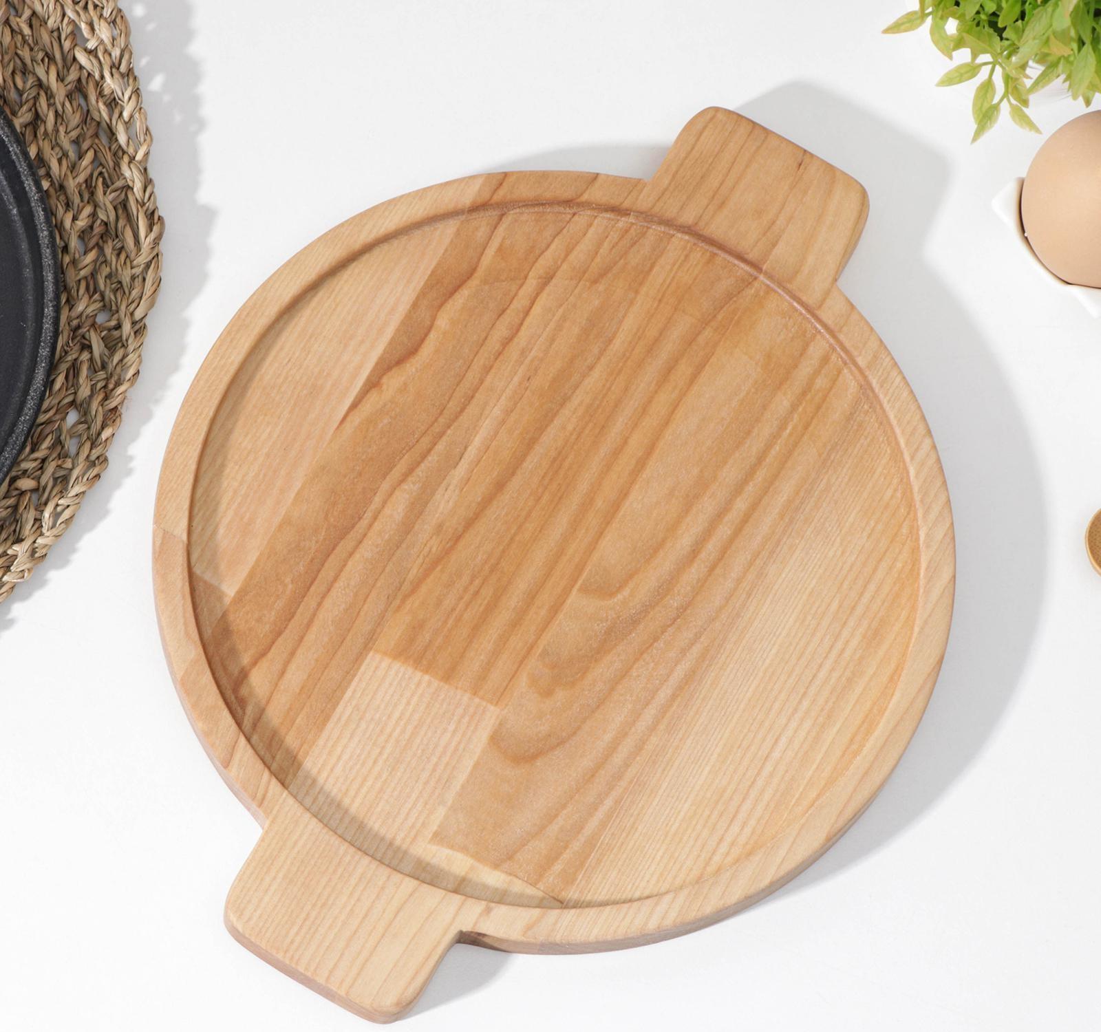 Подставка для сковороды Adelica, 30×24×1,8 см, внутренний диаметр 22 см, берёза