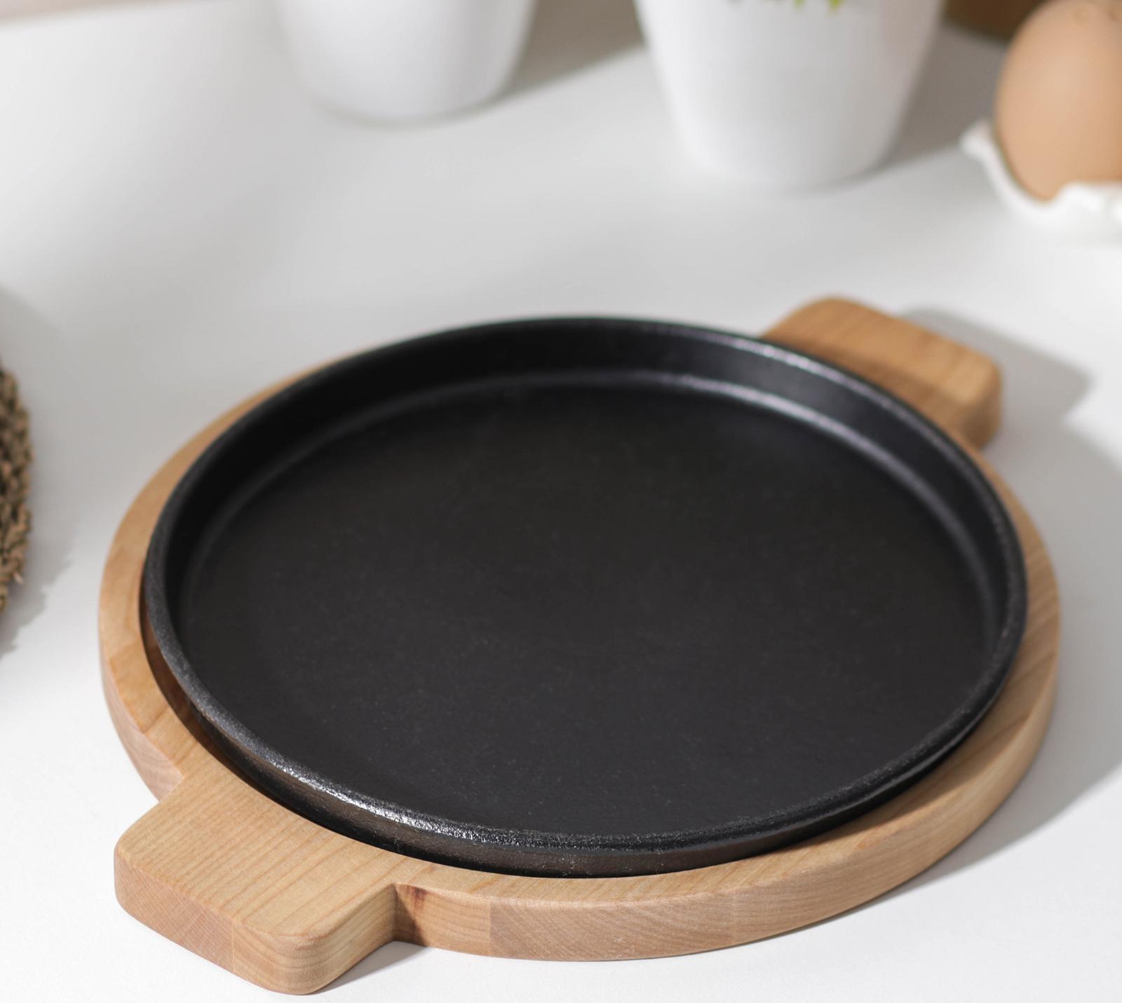 Подставка для сковороды Adelica, 30×24×1,8 см, внутренний диаметр 22 см, берёза